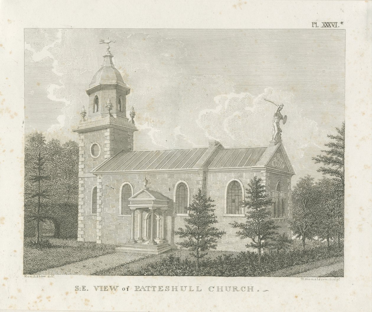Kościół Patshull: grawerowanie, bd [1762-1802] autorstwa Stebbing Shaw