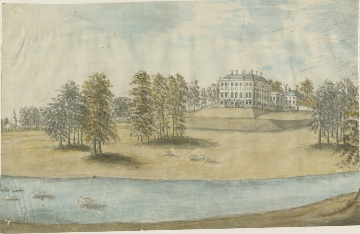 Patshull House: malarstwo akwarelowe i [1790] autorstwa Stebbing Shaw