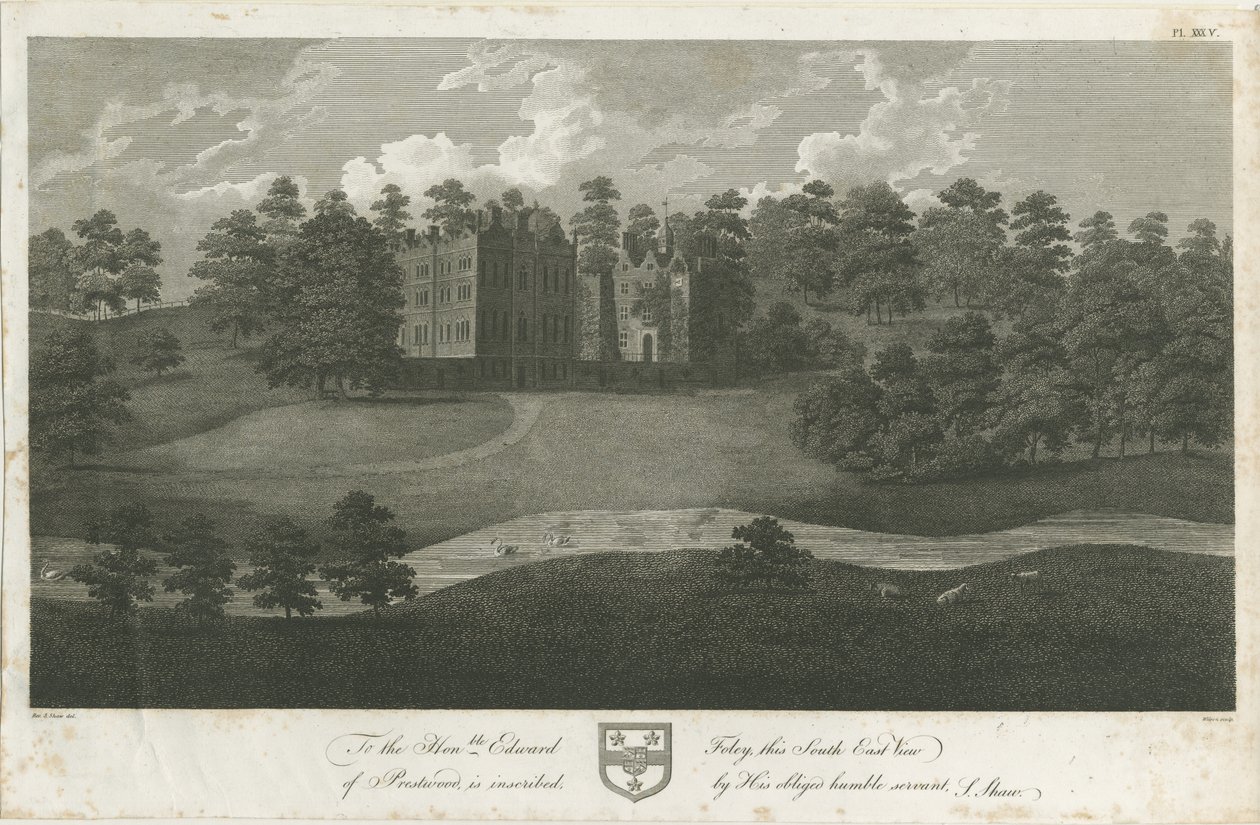 Prestwood Hall: grawerowanie, nd [1762-1802] autorstwa Stebbing Shaw