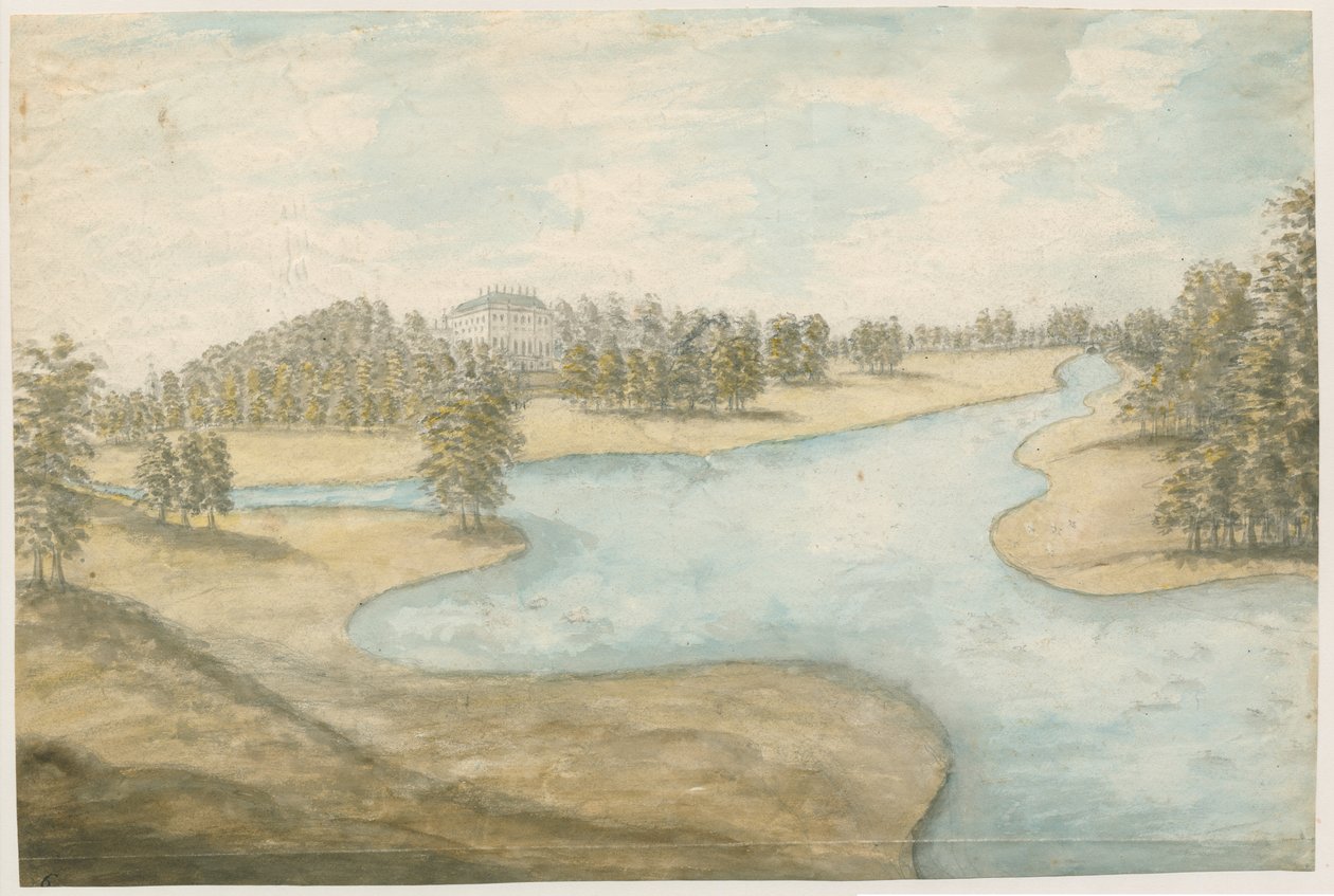Teddesley Hall: malowanie akwarelą, bd [1762-1802] autorstwa Stebbing Shaw
