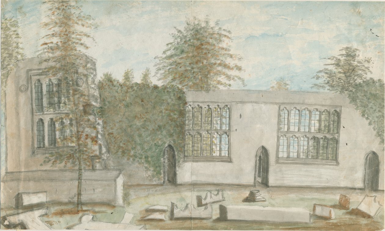 Tixall Hall: malowanie akwarelą, bd [1762-1802] autorstwa Stebbing Shaw