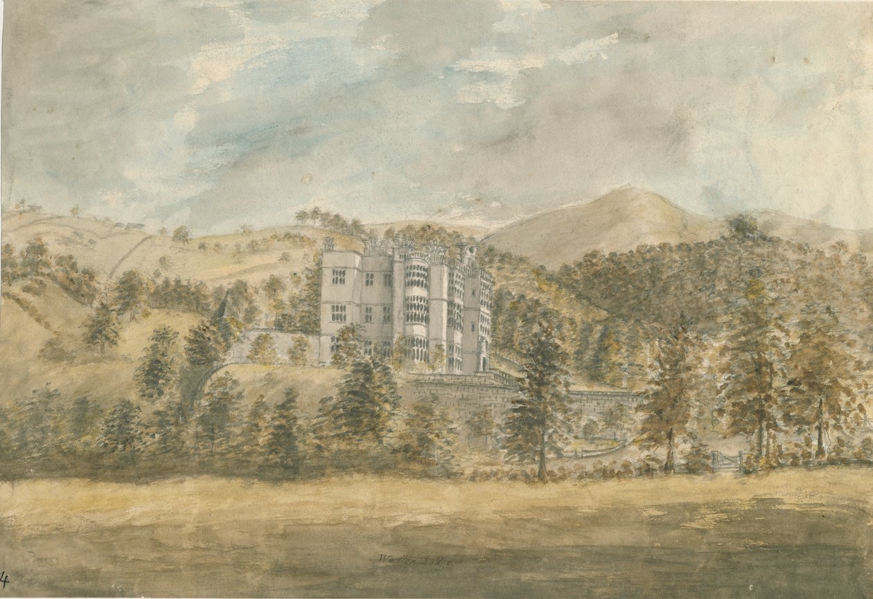 Wootton Lodge: malowanie akwarelą, bd [1794] autorstwa Stebbing Shaw