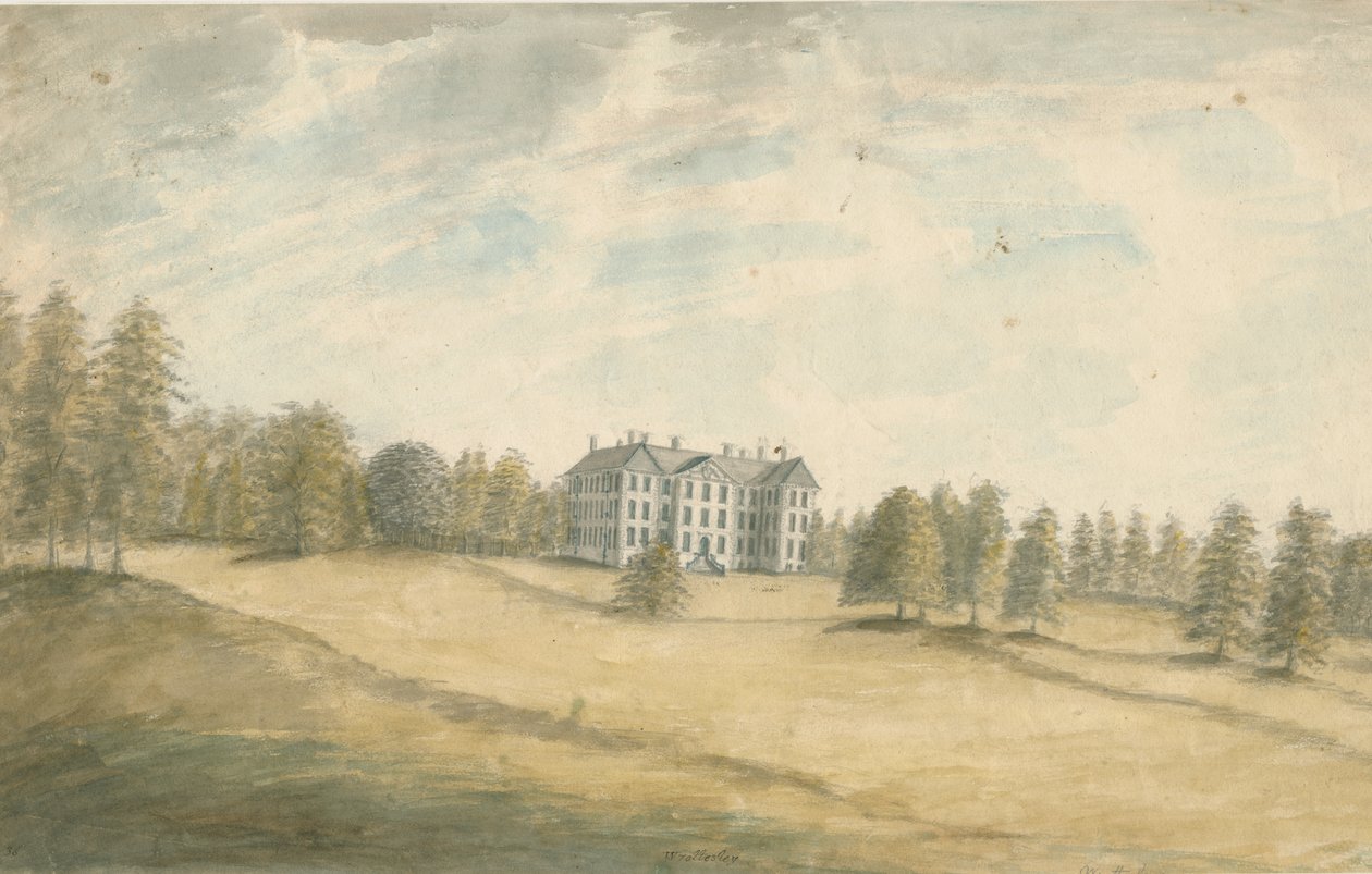 Wrottesley Hall: malarstwo akwarelowe, bd [1762-1802] autorstwa Stebbing Shaw