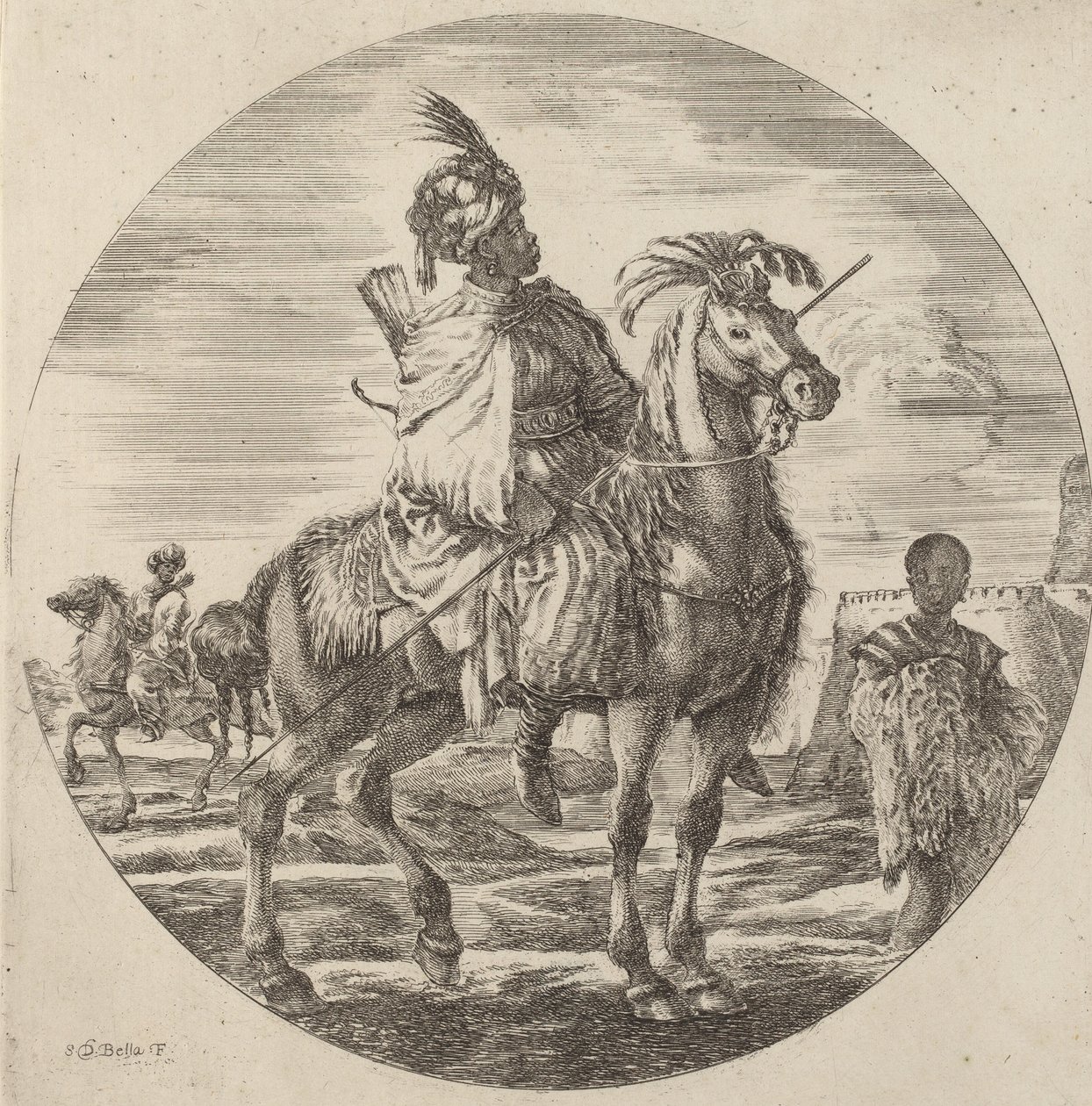 Czarny Jeździec. autorstwa Stefano della Bella