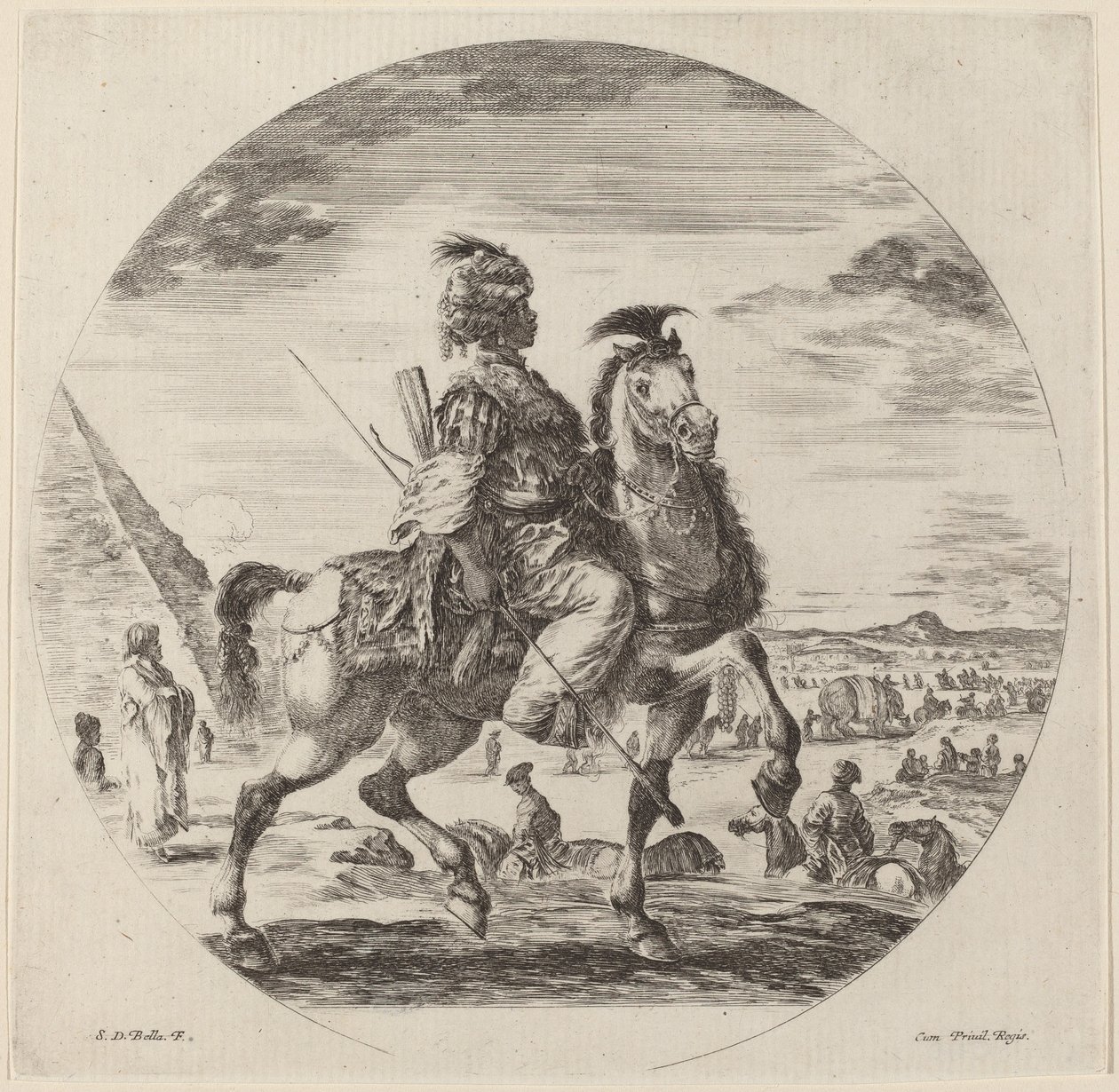 Czarny Jeździec. autorstwa Stefano della Bella