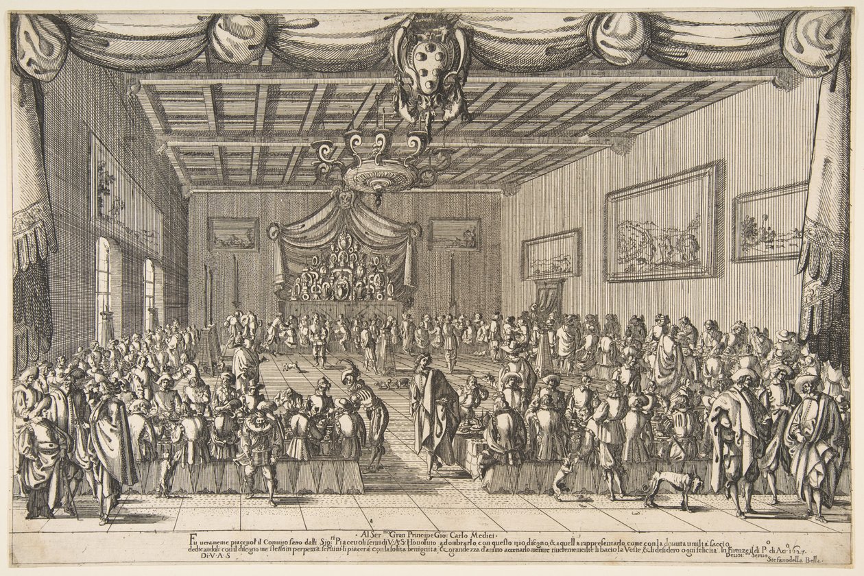 Uczta Przyjemnych, 1627. autorstwa Stefano della Bella