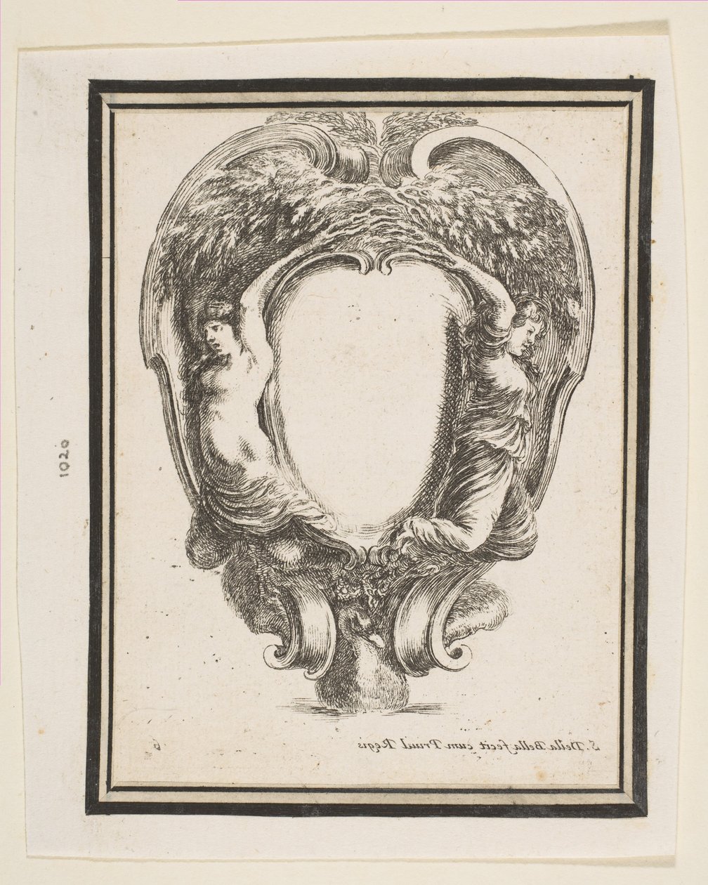 Kartusz z kaczką i nimfami, 1647. autorstwa Stefano della Bella