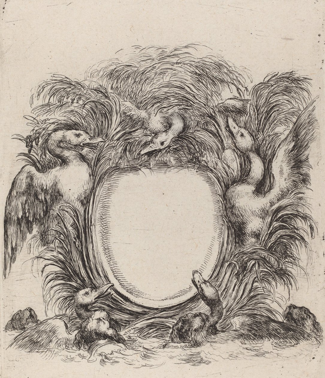 Kartusz z kaczkami i psami, 1647. autorstwa Stefano della Bella