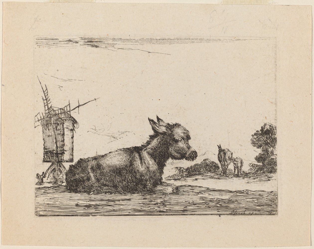Odpoczynek osła, 1642. autorstwa Stefano della Bella