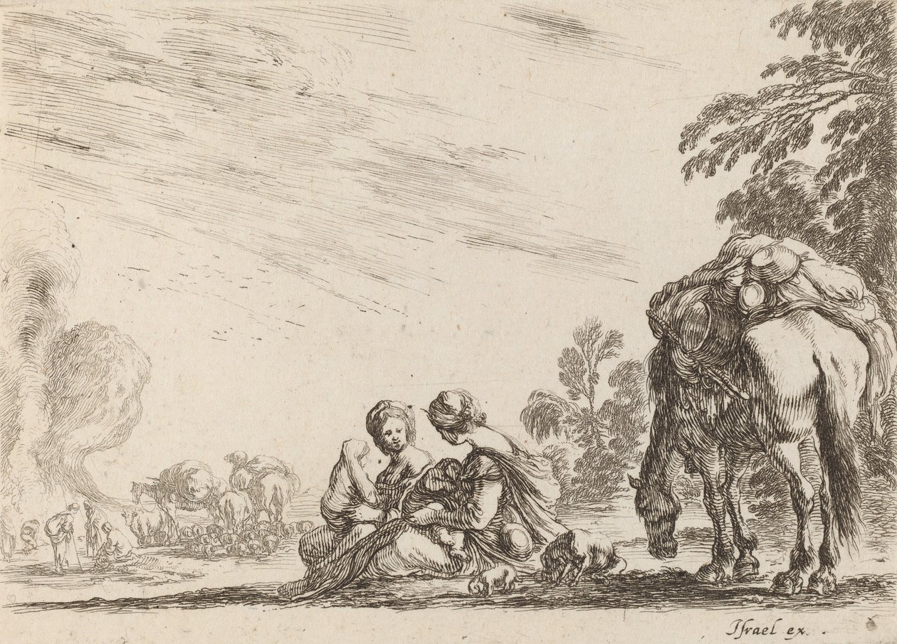 Cyganie w spoczynku, 1642 r. autorstwa Stefano della Bella