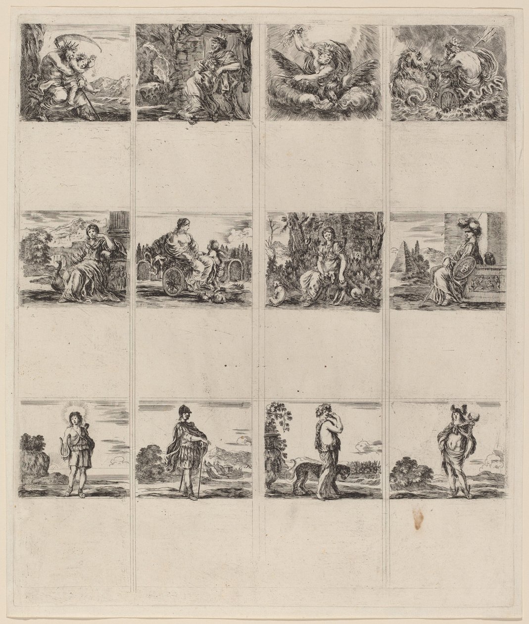 Mitologiczne karty do gry, 1644. autorstwa Stefano della Bella