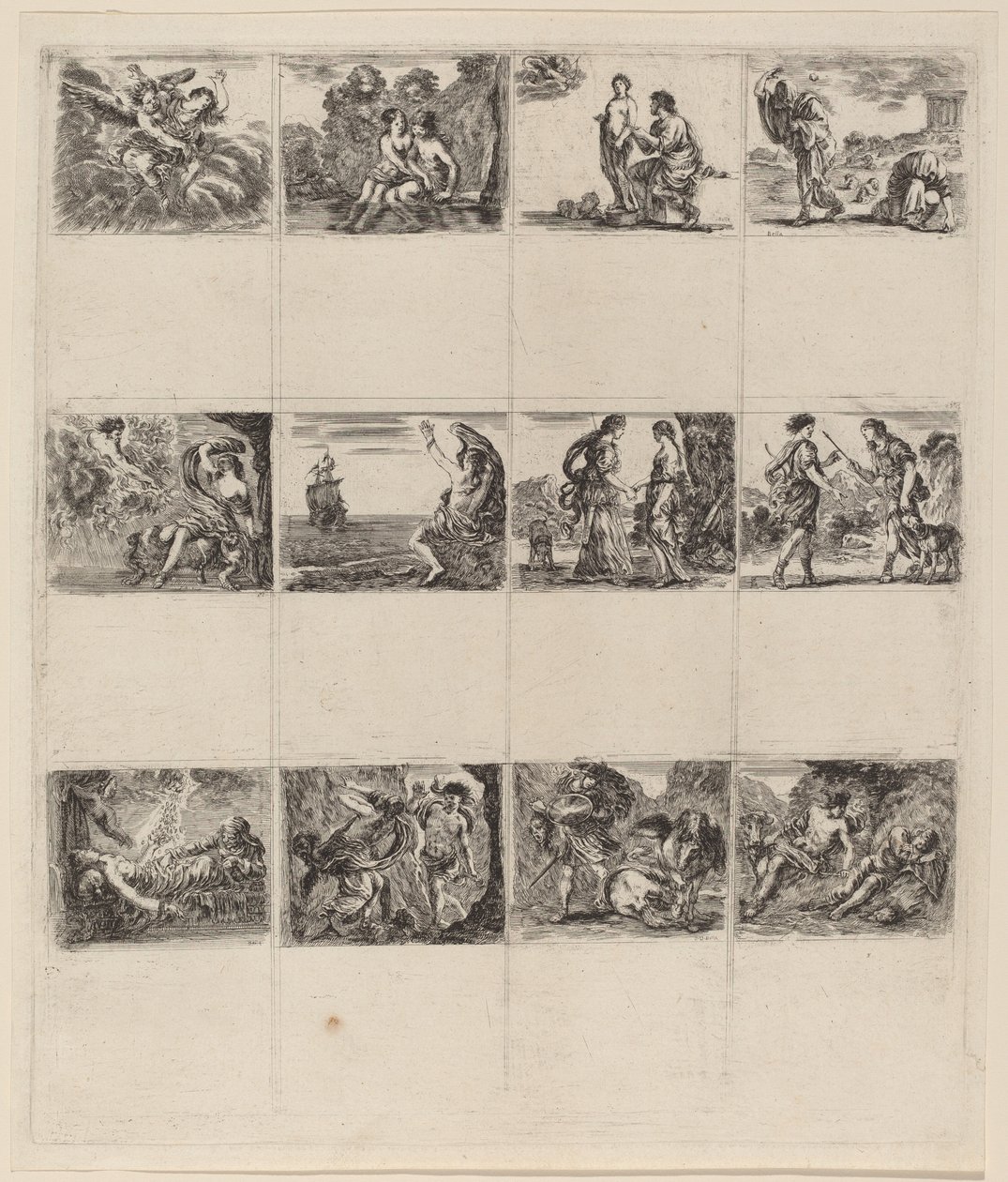 Mitologiczne karty do gry, 1644. autorstwa Stefano della Bella