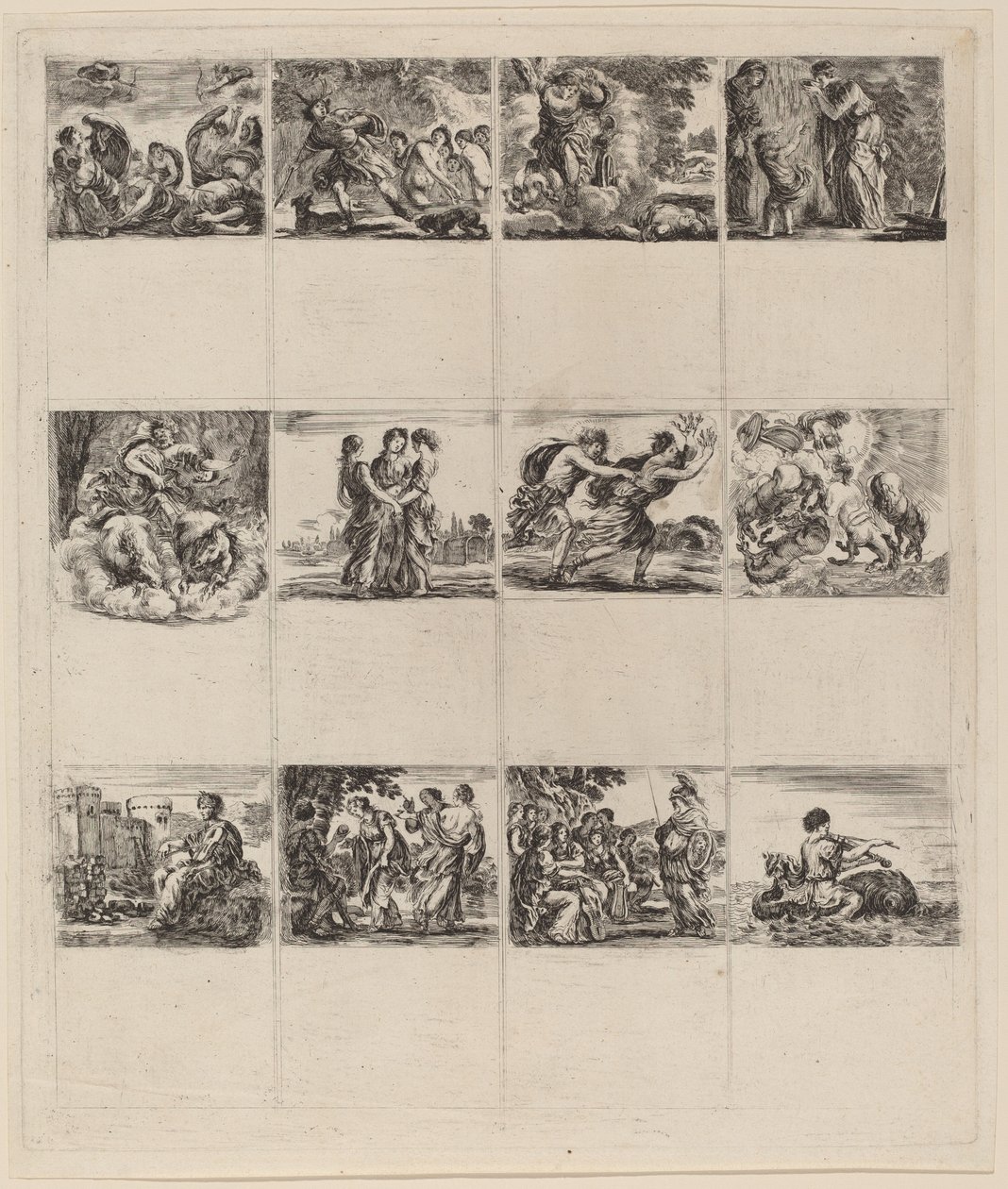 Mitologiczne karty do gry, 1644. autorstwa Stefano della Bella