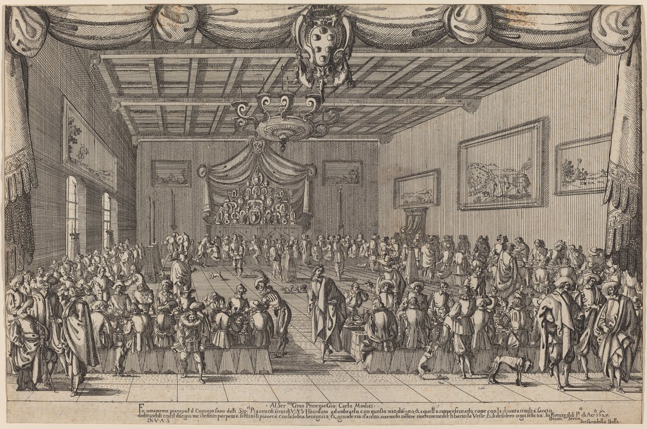 Bankiet Piacevoli, 1627. autorstwa Stefano della Bella