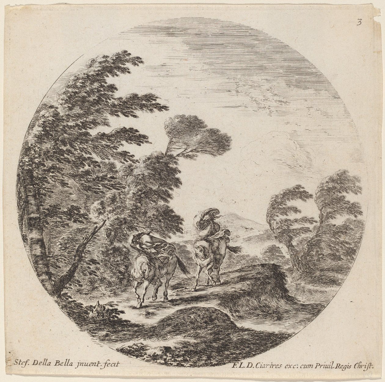 Jeźdźcy z wiatrem, 1646. autorstwa Stefano della Bella