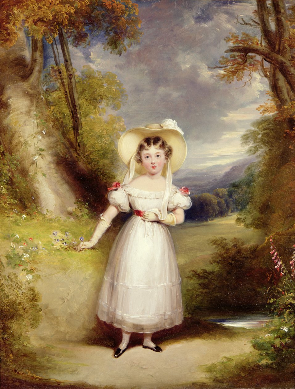 Księżniczka Wiktoria (późniejsza Królowa Wiktoria) lat dziewięć, 1828 (panel) autorstwa Stephen Catterson Smith