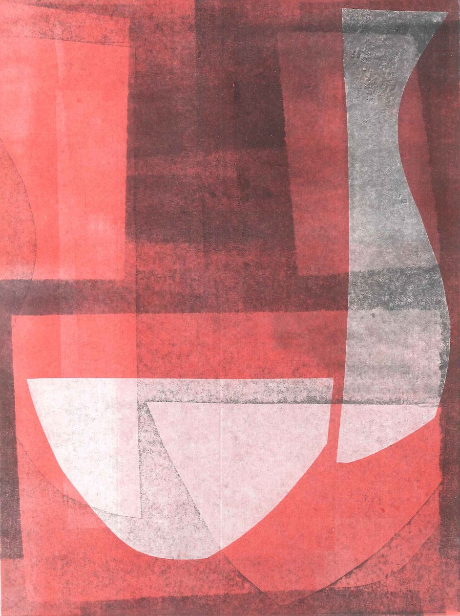 Miska i dzbanek, 2015 (monoprint na papierze) autorstwa Stephen Dow