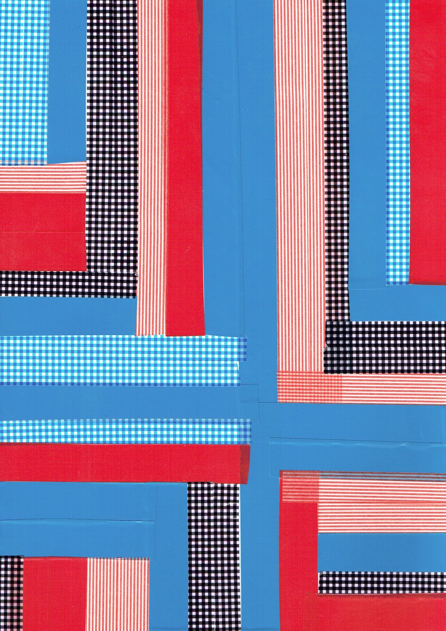 Criss cross II, 2017 (taśma na papierze) autorstwa Stephen Dow