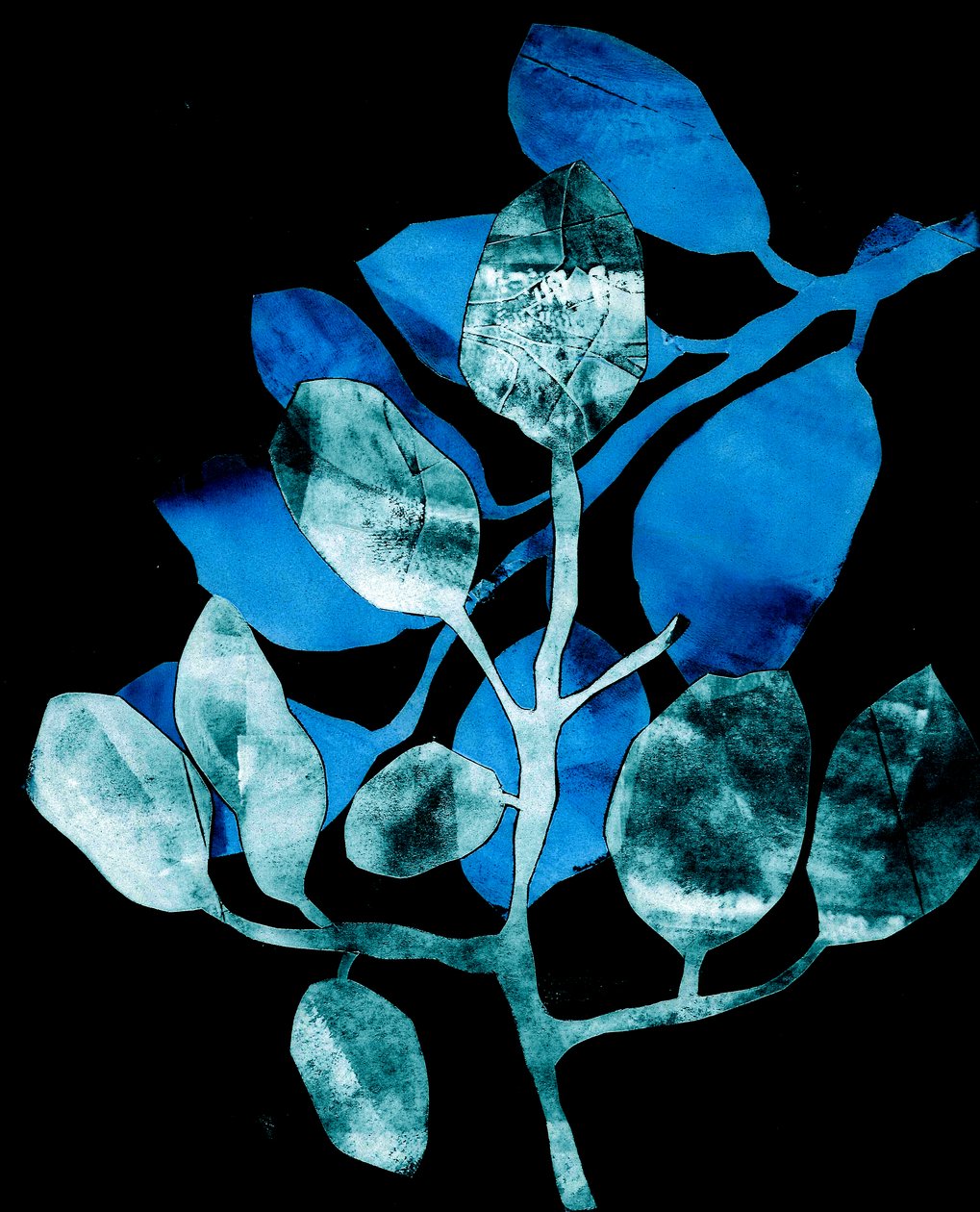 Nocturnal Garden, 2017 (cyfrowy, z kolagrafu) autorstwa Stephen Dow