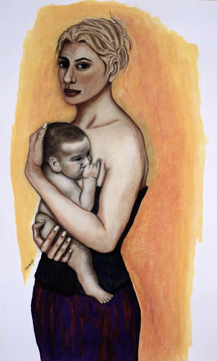 Jej Syn (pastel i tusz na papierze) autorstwa Stevie Taylor