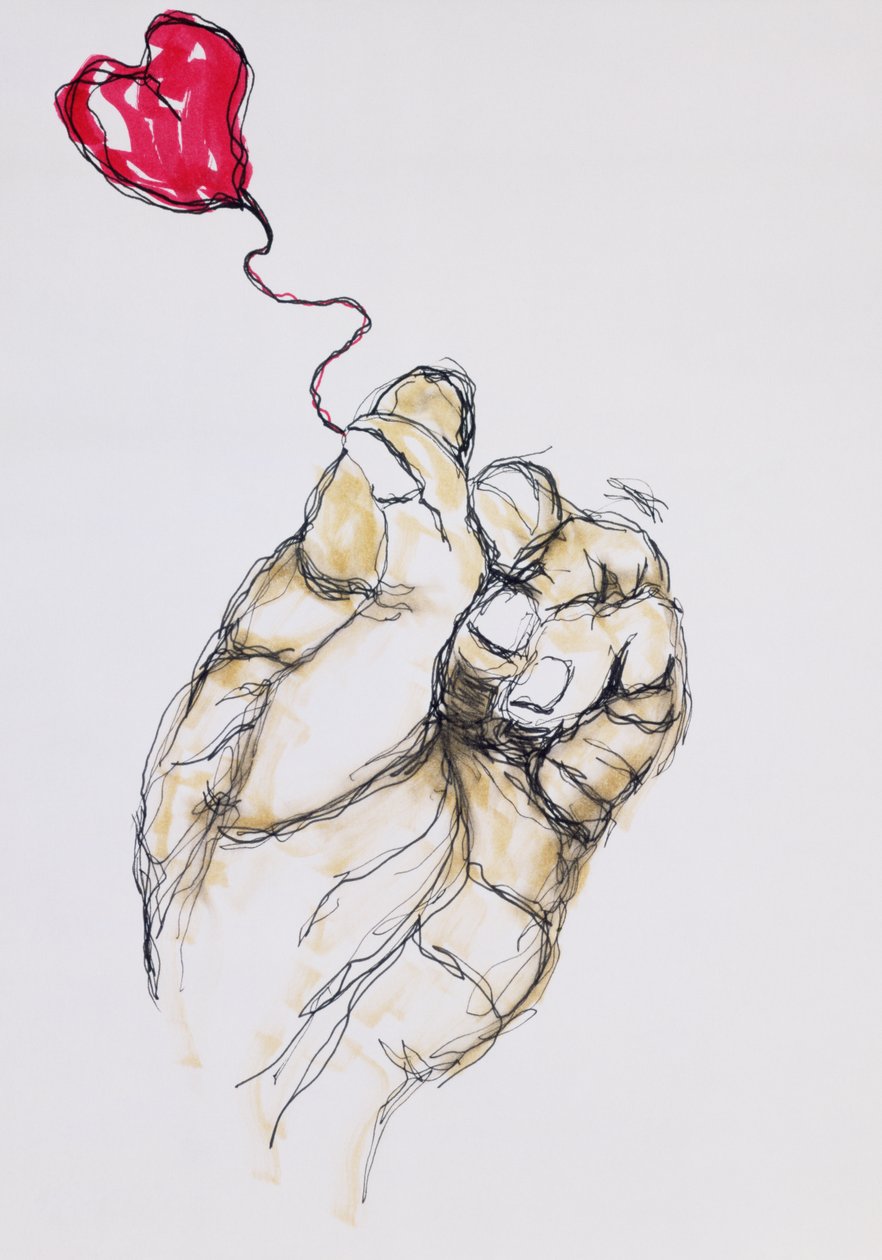 Holding You, 1996 (długopis i toaleta na papierze) autorstwa Stevie Taylor