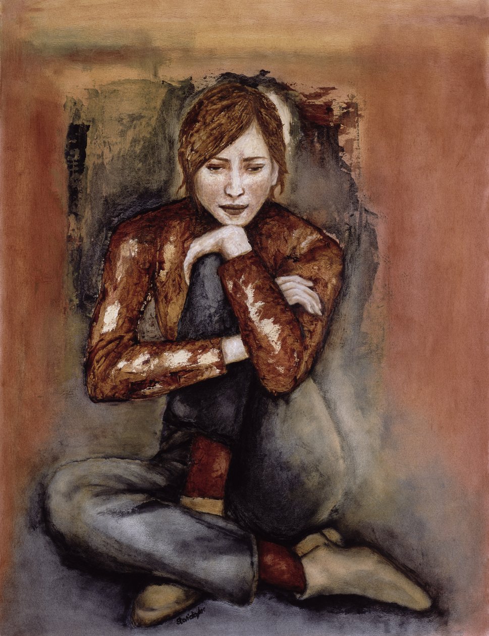 In Her World, 2005 (pióro i atrament z olejem na papierze) autorstwa Stevie Taylor