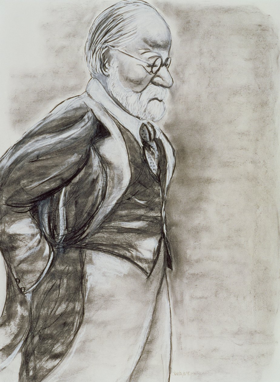 Zygmunt Freud (1856-1939) 1998 (węgiel i pastel na papierze) autorstwa Stevie Taylor