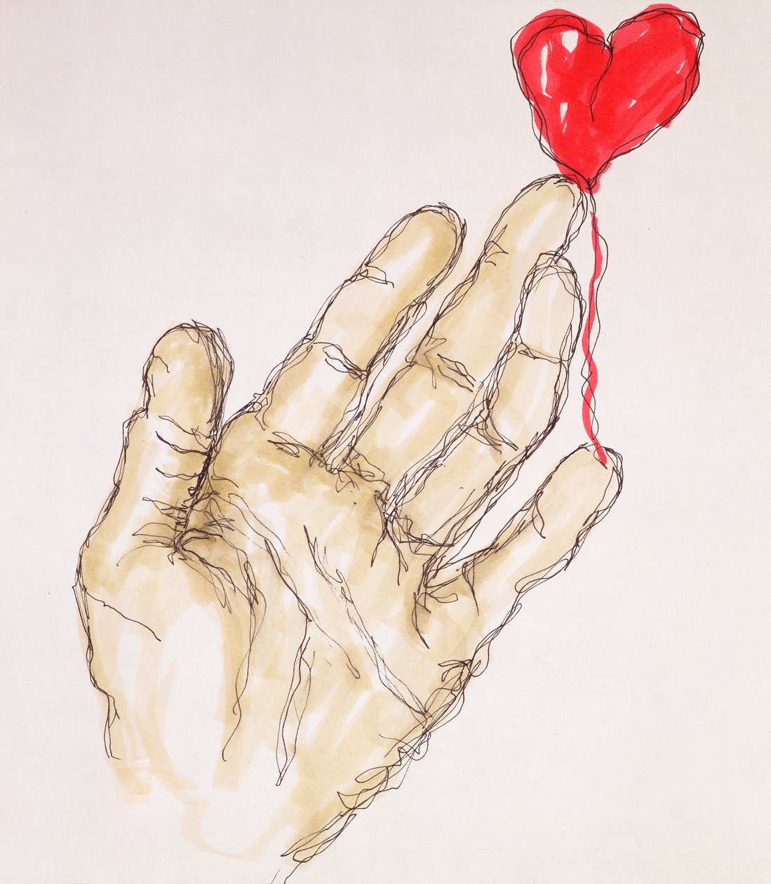 Touch Me, 1996 (pióro i toaleta na papierze) autorstwa Stevie Taylor
