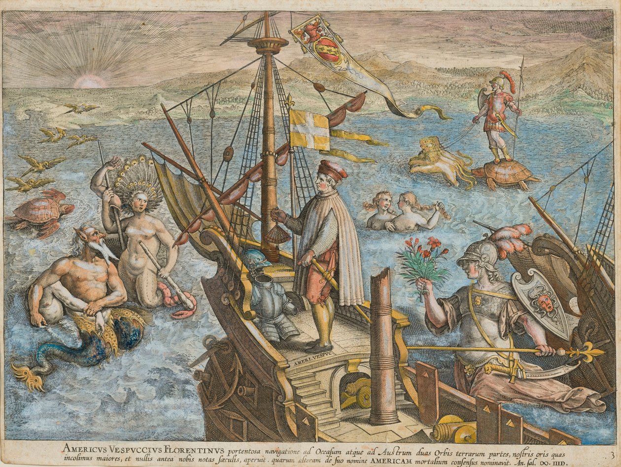 Przywrócenie Ameryki Amerigo Vespucciego, 1591. autorstwa Stradanus