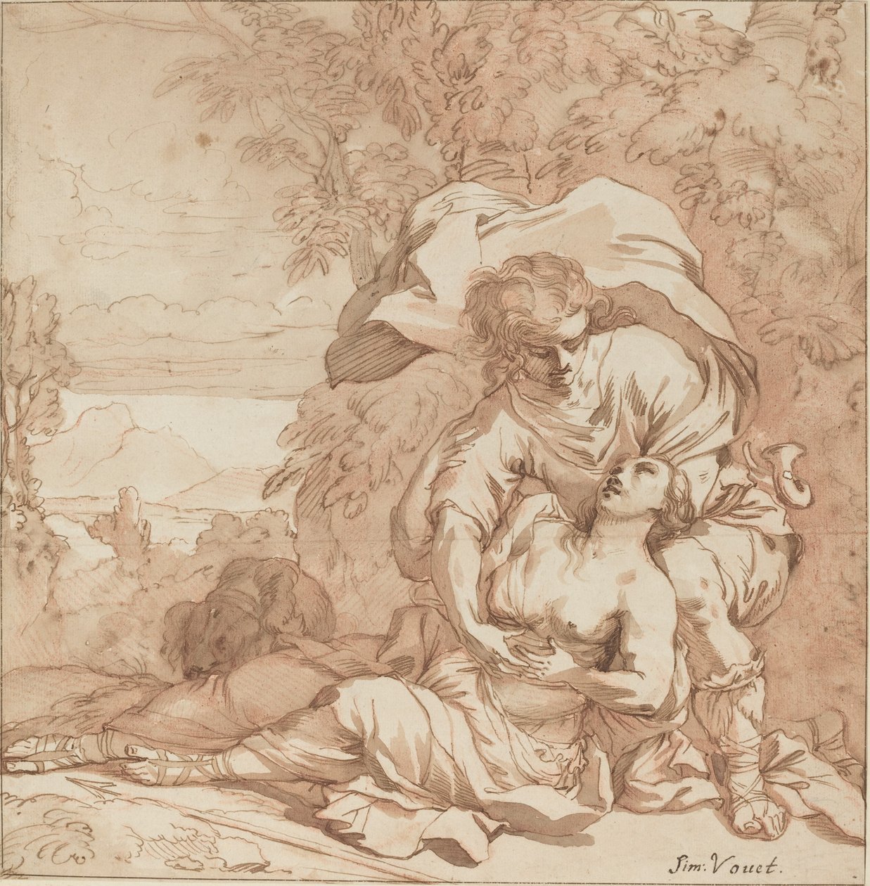 Prokrys i Cefalus (?) autorstwa Studio of Simon Vouet