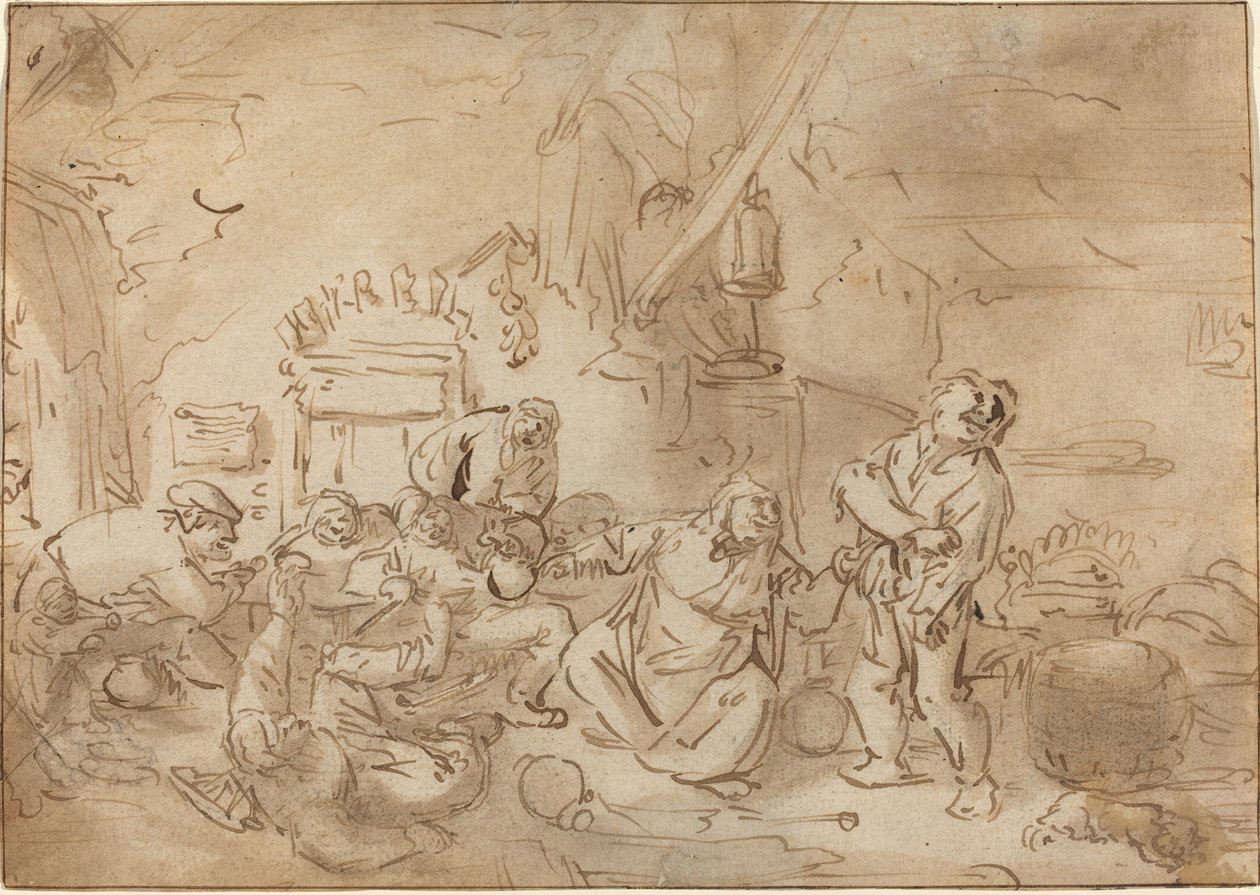 Bójka w karczmie autorstwa Style of Adriaen van Ostade