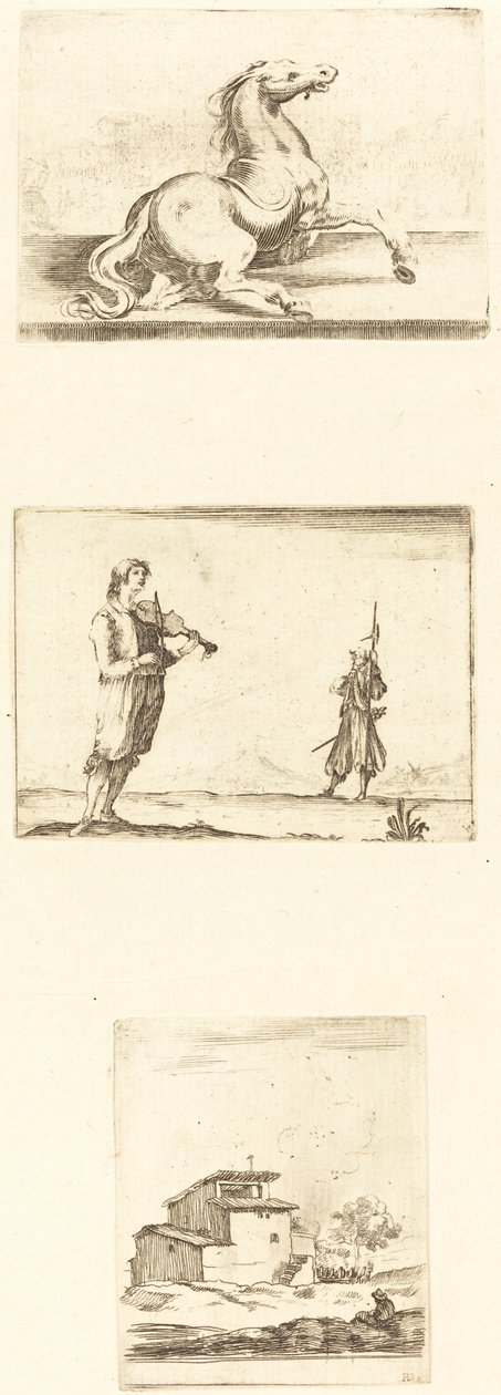 Arkusz akwafort autorstwa Style of Jacques Callot