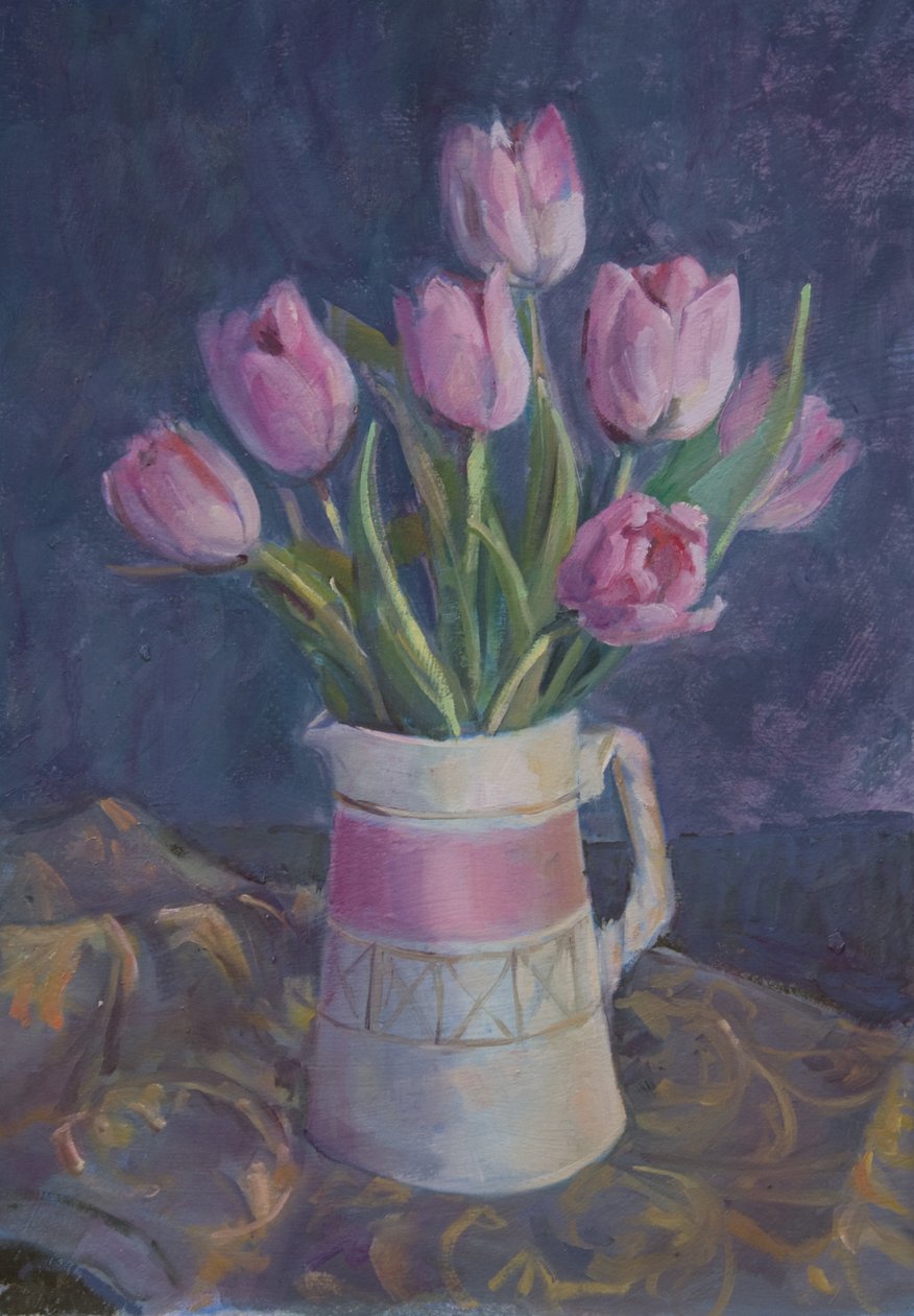 Różowe tulipany, 2015 autorstwa Sue Wales