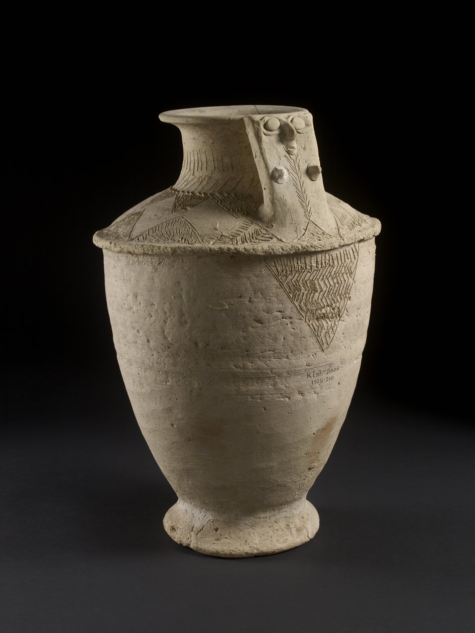 Wazon z grobu na cmentarzu A, Kisz, Irak (wypalana glina) autorstwa Sumerian