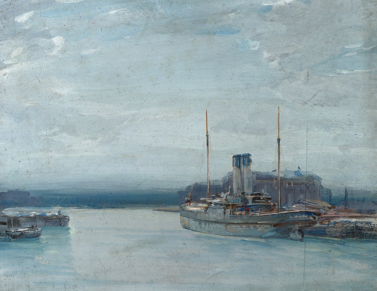 Zmierzch, ok. 1910 (olej na panelu) autorstwa Sunderland Rollinson