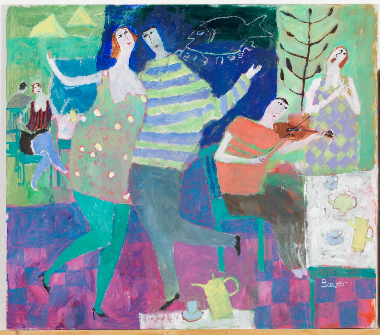 Skrzypek w zieleni, 2000 autorstwa Susan Bower