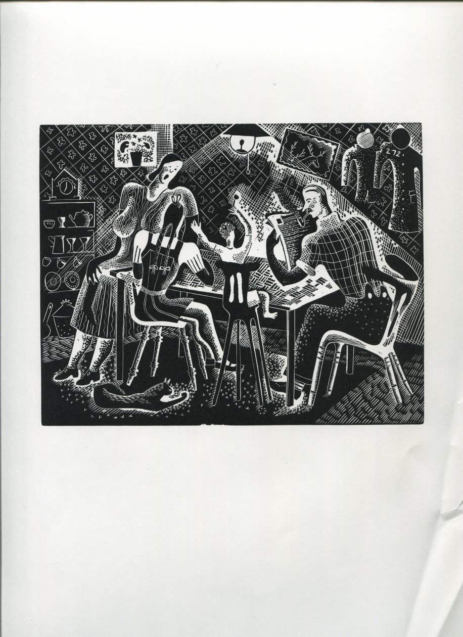 Święto Busmana (drzeworyt) autorstwa Suzanne Cooper