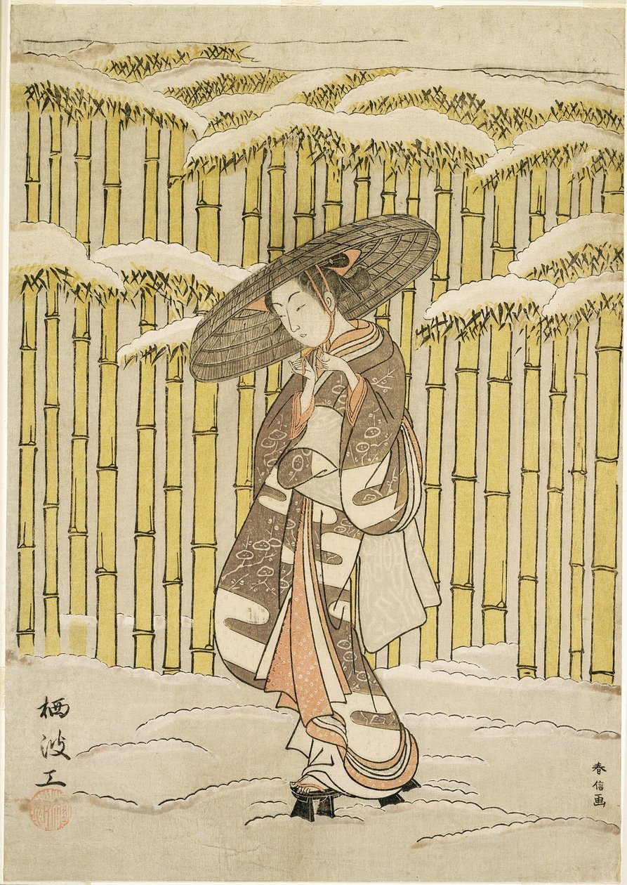 Mijamy Bambusowy Gaj autorstwa Suzuki Harunobu