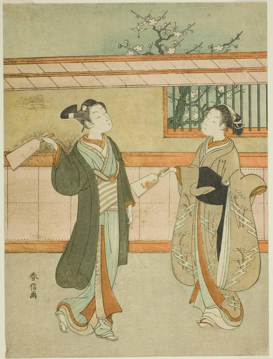 Gra w Battledore i Lotka autorstwa Suzuki Harunobu
