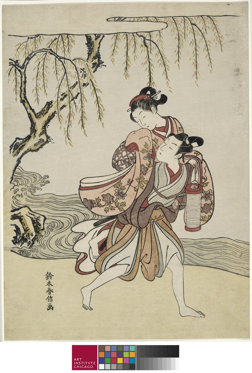 Ucieczka autorstwa Suzuki Harunobu