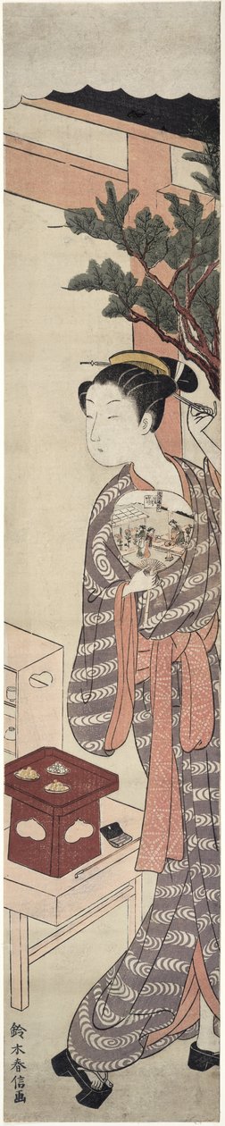Stoisko z herbatą – Kagiya Osen, ok. 1769 r. autorstwa Suzuki Harunobu