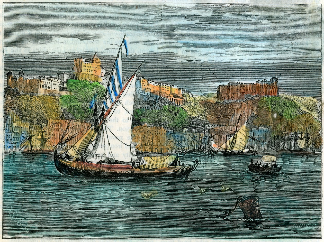 Widok na Porto, Portugalia, ok. 1880 r. autorstwa Swain
