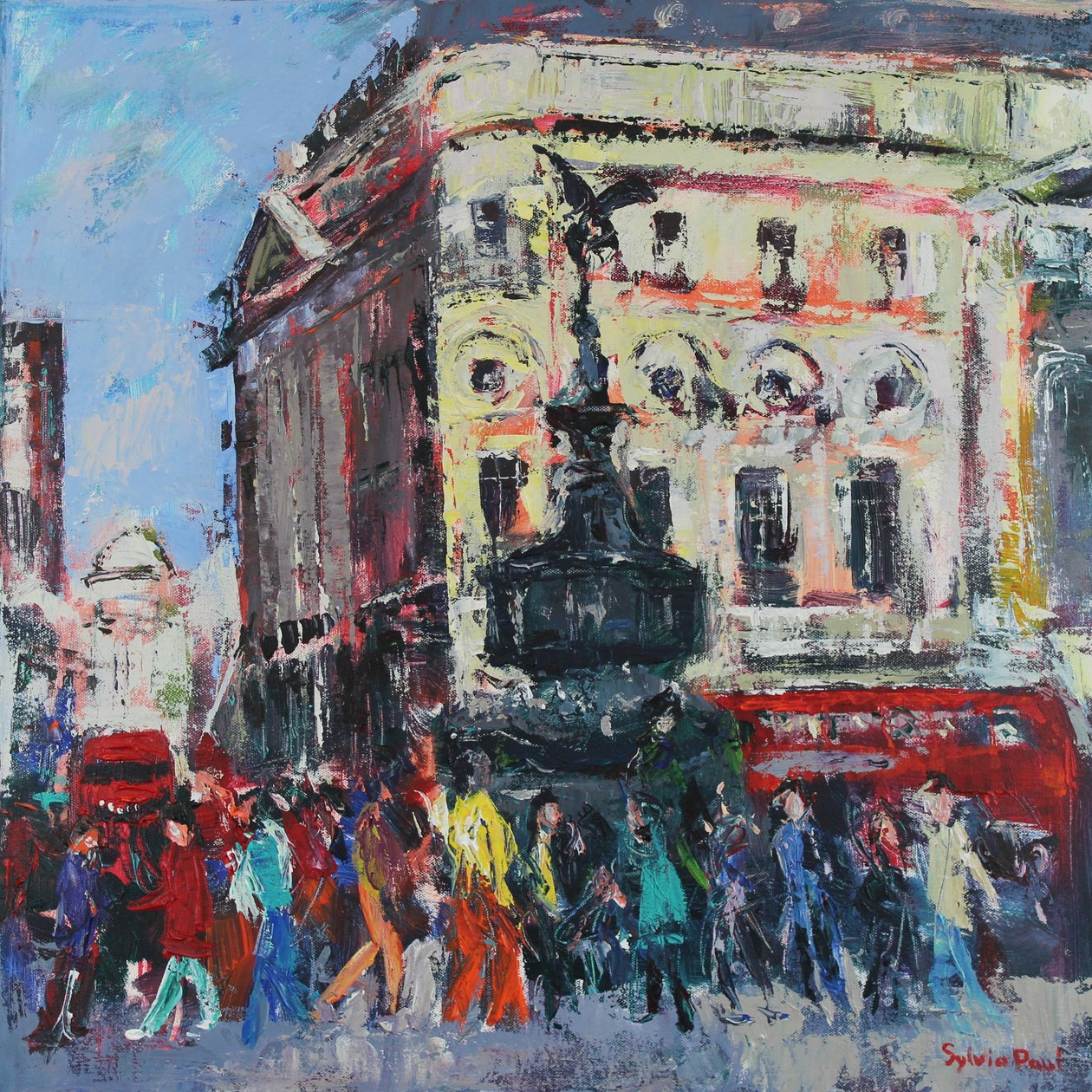 Piccadilly People, 2024 (akryl) autorstwa Sylvia Paul