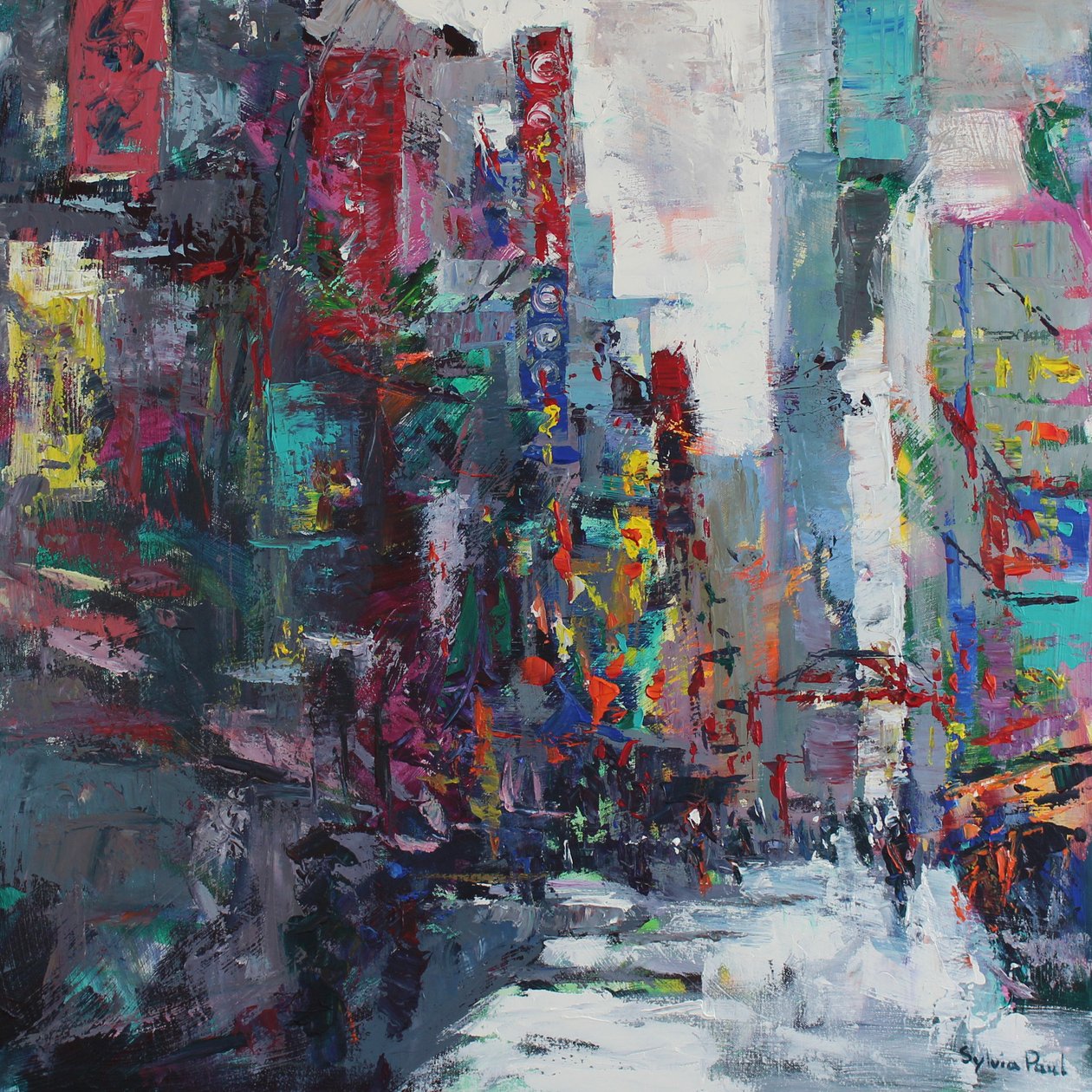 Tokyo Street, 2024 (akryl) autorstwa Sylvia Paul
