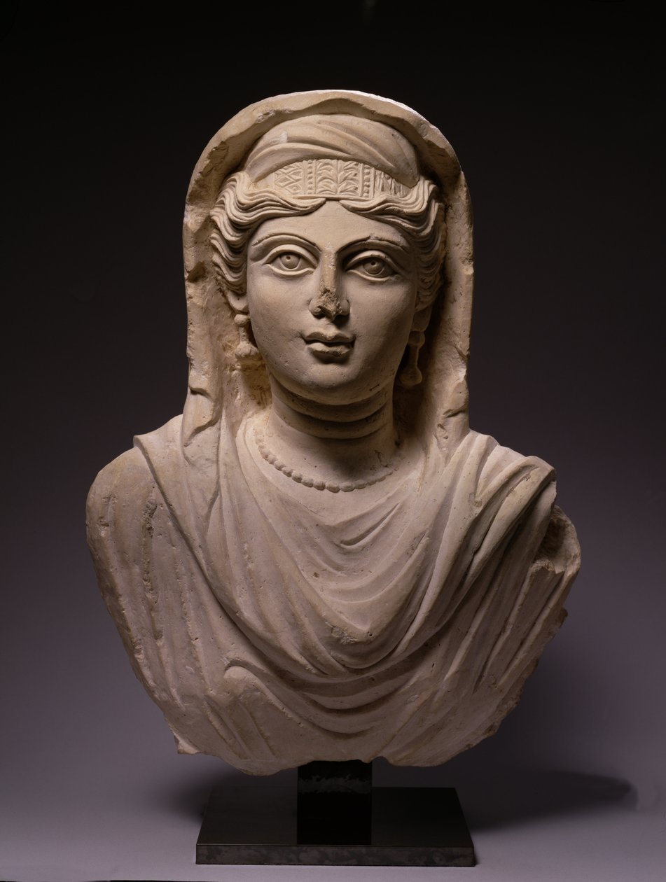 Popiersie kobiece, z Palmyry, połowa II w. n.e. (wapień) autorstwa Syrian