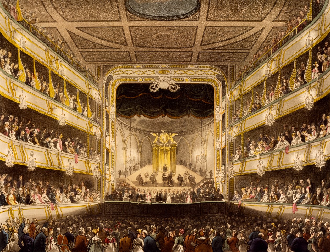 Teatr Covent Garden, z "Mikrokosmosu Londynu" R. Ackermanna, 1808 r. autorstwa Pugin and Rowlandson