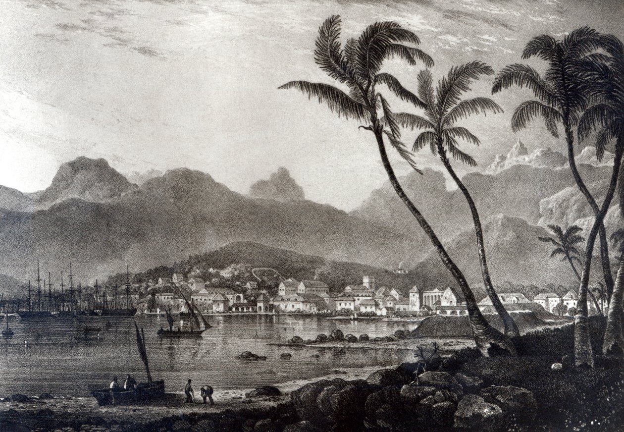 Port Louis z „Widoków na Mauritiusie” T.Bradshawa, sztychowane przez Williama Ridera, 1831 autorstwa T. Bradshaw