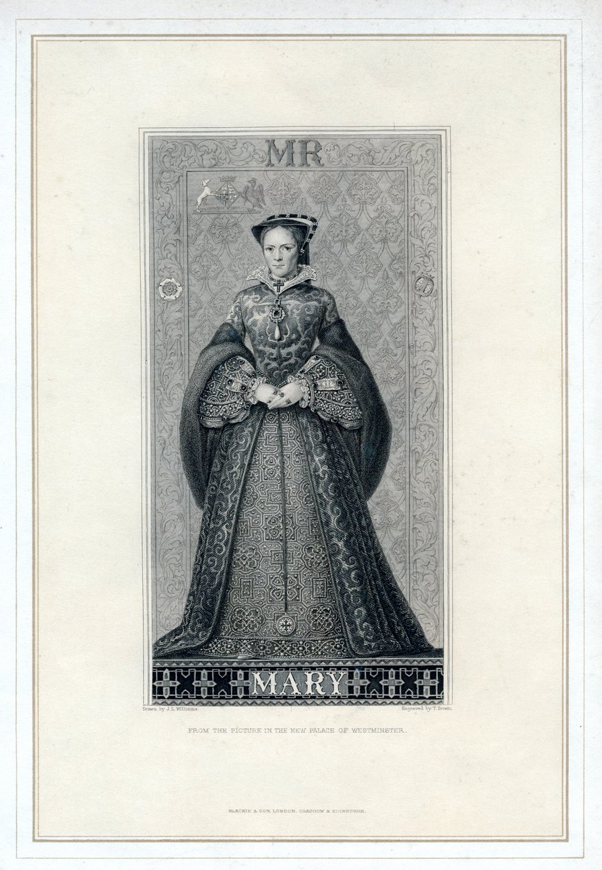 Królowa Anglii Maria I, XIX wiek. autorstwa T. Brown