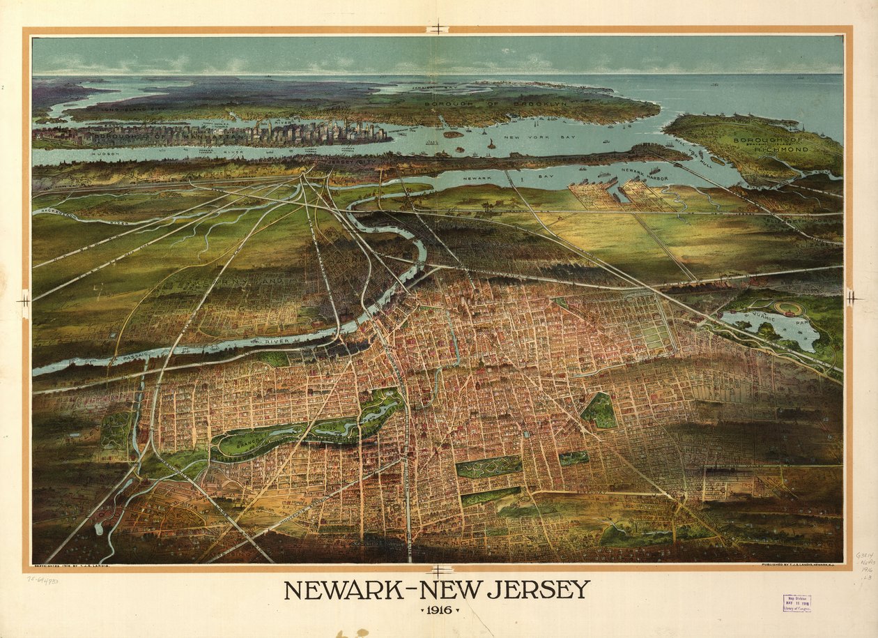 Newark-New Jersey 1916. autorstwa T. J. Shepherd Landis