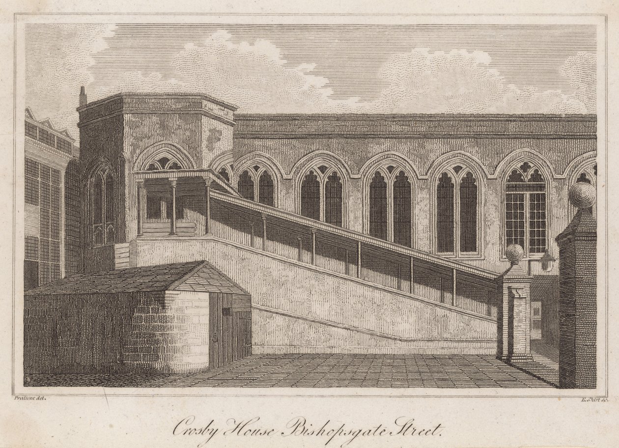 Crosby Hall, Bishopsgate Street, Londyn autorstwa T. Prattent